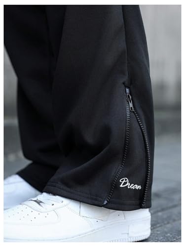 GORGLITTER Men's Baggy Sweatpants Graphic Double Waisted Drawstring Track Pants with Pockets4