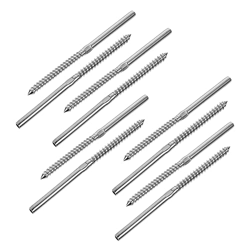 Tofficu 2 Series Tornillos De Retraso Inoxidable Para Barandilla De Cable Fáciles De Instalar Y Ajustar Accesorios Duraderos Para De Madera 10 Piezas*2