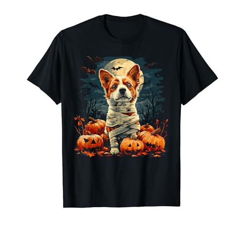 Mummy Australian Cattle Dog Pumpkin Scary Halloween Dog T-Shirt