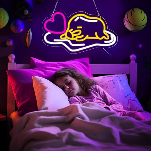Image of Balanar Lazy Egg Neon Sign,Japanese Lazy Egg Neon Sign,Gudetama Lazy Egg LED Light Sign for Wall Decor for Bedroom And Game Room Decoration,SquishMe Yolk Anime Light,Kids Teens Birthday Gifts
