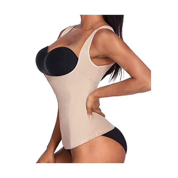 Ekouaer-Waist-Trainer-For-Women-Underbust-Corset-Vest-Body-Shaper-Tank-Top-Cincher-Shapewear-With-Hooks-S-4XL Ekouaer Womens Waist Trimmer Shapewear For Weight Loss Corset(Nude, L fit 33-35 Inch Waistline)