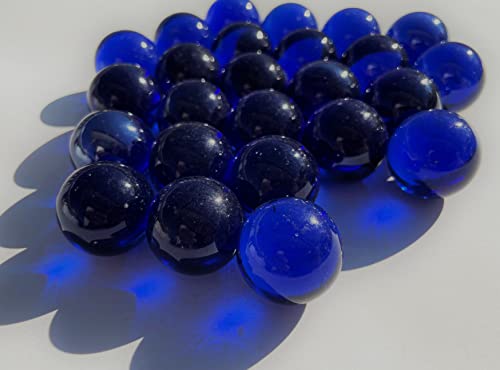 FAIRY TAIL & GLITZER FEE 25 Große Glaskugeln Durchsichtig Blau 27mm 500g Murmeln Murmel Dekokugeln Glas Kugel