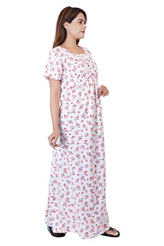 Image of Women's Cotton Block Print Knee Length Nighty