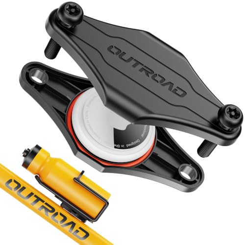 CITYWAY Waterproof Bike Mount for AirTag Hidden Under Bottle Cage | M5 Black Security Screws | Light Weight Inconspicuous Security (Black)