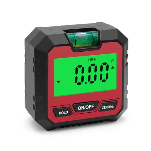 レベルボックス分度器 490° レベルゲージ ベベルゲージ 磁気ベース付き ユニバーサル角度分度器 測定ツール 黒/タイプ1, 赤, タイプ2