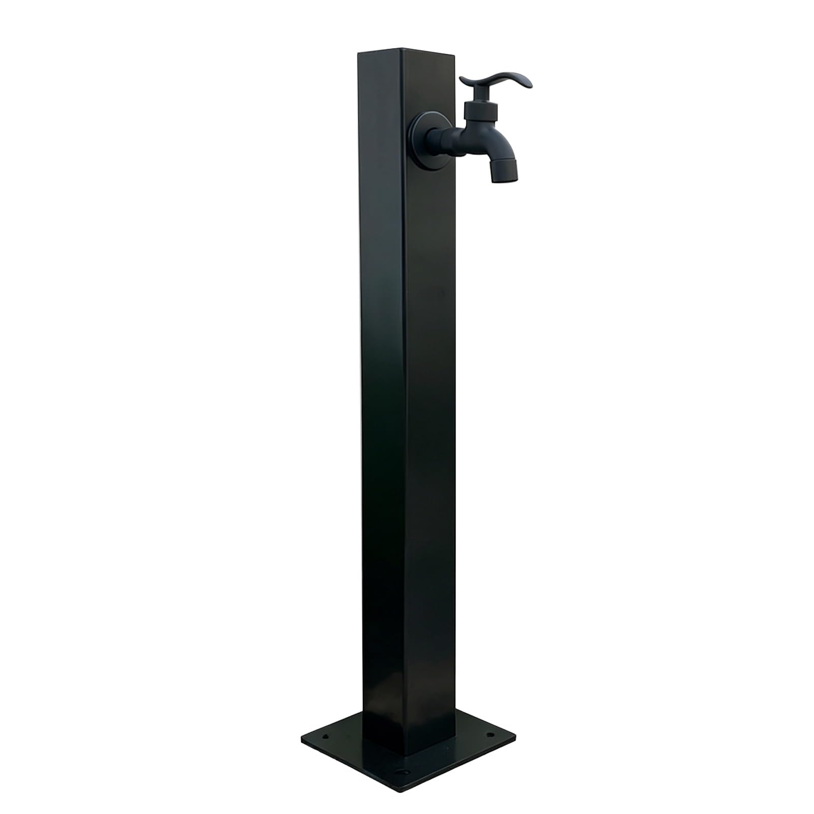 Garden Water Column, Floor Mount Outdoor Standing Faucet, Black Vertical Water Tap Stand for Backyard Irrigation Pet Washing Car Cleaning