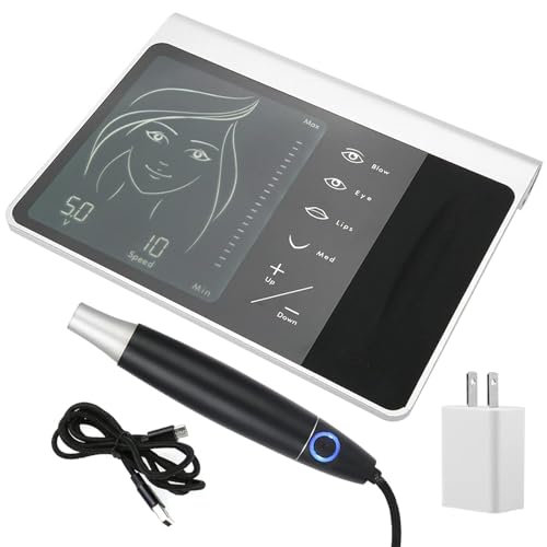 PODEC Máquina De Maquillaje Permanente, Pantalla LCD, Tatuaje Digital, Delineador De Ojos, Labios Y Cejas Y Dispositivo De Maquillaje De Belleza con 4 Modos De Trabajo, para Cejas Y Labios