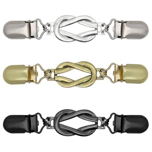 JYNXOR 3 Pcs Pinces à Cardigan Vintage pour Femmes, Serrage de Taille pour Robes, Attache Écharpe et Gilet, Broches Décoratives Rétro, Accessoires de Mode Rétro pour Femmes, Design Antidérapant