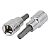 Aexit H6 Hex Hand Operated Tools Head 3/8-inch Square Chrome Vanadium Steel Drive Socket Adapter 2pcs Model:39as264qo603