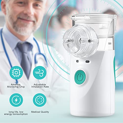 Portable Nebulizer, Nebulizer Machine for Adults and Kids, Ultrasonic Mesh Nebulizer with Two Modes, Personal Steam Inhaler for Breathing Problems