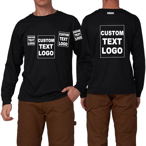 Amazon.com: A-SAFETY Custom Black Long Sleeve Shirt for Men Women