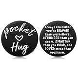 MIXJOY Pocket Hug Token Coin - You Are Braver Than You Believe Thinking of You Love Card Gift, 2-Sided, 1.5', Black