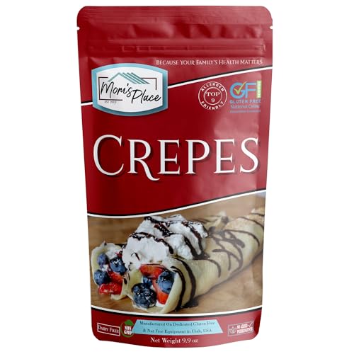 Mom's Place Gluten-Free Crepe Mix, Easy to Prepare, Nut Free, Dairy Free & Soy Free, Makes 18 Servings, 9.9 oz