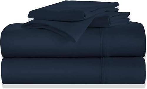 Miniatura 1 de Sábanas de algodón egipcio de 1000 hilos, 4 piezas, 100% algodón de fibra larga, 100% algodón de 18 pulgadas de profundidad, tamaño matrimonial XL,