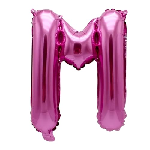 Ballon gonflable Lettre M Rose 40 cm – Ballon décoratif pour fête de mariage, anniversaire, Nouvel An, cadeau, bébé, publicité, vitrine, boîte photo,...