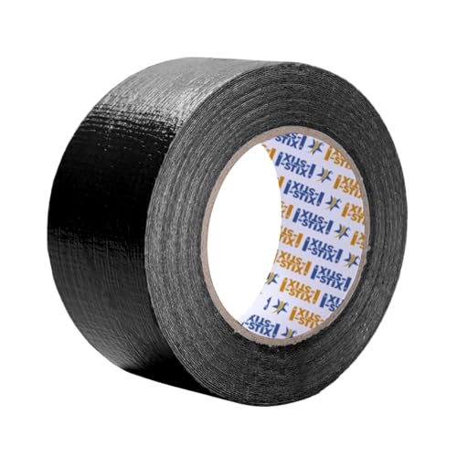 Image of HDPE Tarpaulin Repair Tape Waterproof Heavy Duty Duct Tape for Leak Fix Roof Tent Plastic Sheet Patch Strong Adhesive Weatherproof Outdoor Repair Tape Roll (Black 60y)
