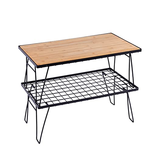 Mesa de camping plegable portátil, malla de acero ligera, fácil de llevar, diseño plegable para picnics al aire libre, barbacoas y uso multifuncional