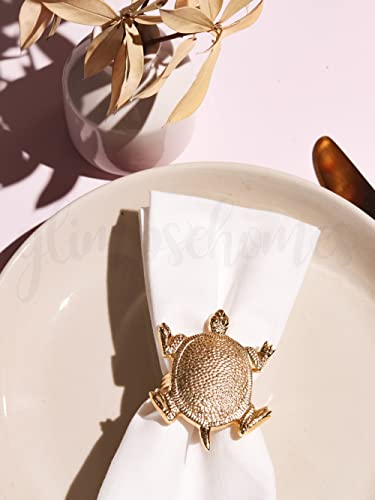 Image of Glimpse Homes Elegant Napkin Rings for Dining Table, Tortoise (12)