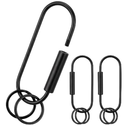 Image of WILLBOND Brass Carabiner Key Ring Locking Screw Carabiner Clips Round Key Rings Keychain Kit for Handbags Purse Bag Charm