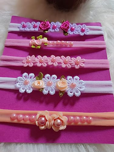 Kit 5 Laços de Cabelo Infantil Faixa bebe Acessório Infantil Lacinho para Bebê