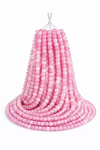 Image of SS Paradise 8mm Glass Beads (6 Colors 300 Pieces) for Jewellery Making | Round Loose Beads Strands for Necklace, (Set 2)