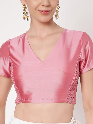 Image of studio rasa Women's Silk Blend Stretchable Blouse for Festive Wedding Party