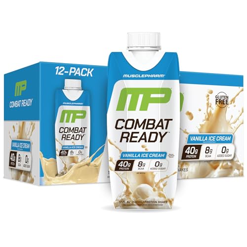 MusclePharm Combat Ready High Protein Shakes Ready to Drink, 40g ...