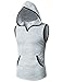 H2H Mens Fashion Sleeveless Hoodies with Pocket HEATHERWHITE US S/Asia M (CMTTK015)