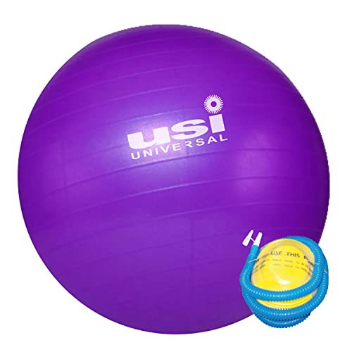 Image of USI UNIVERSAL Exercise Ball, 55cm Yoga Ball for Stability Work Out, Birthing Ball for Pregnancy, Anti-Burst Swiss Balance Fitness Ball for Gym Office Physical Therapy Pilates With Pump