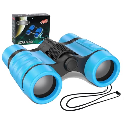 Fernglas Kinder, Binoculars for Kids, Fernglas für Kinder ab 3-12 Jahre Jungen Mädchen, Outdoor-Spielzeug für Sport und Spielen im Freien(Blau)