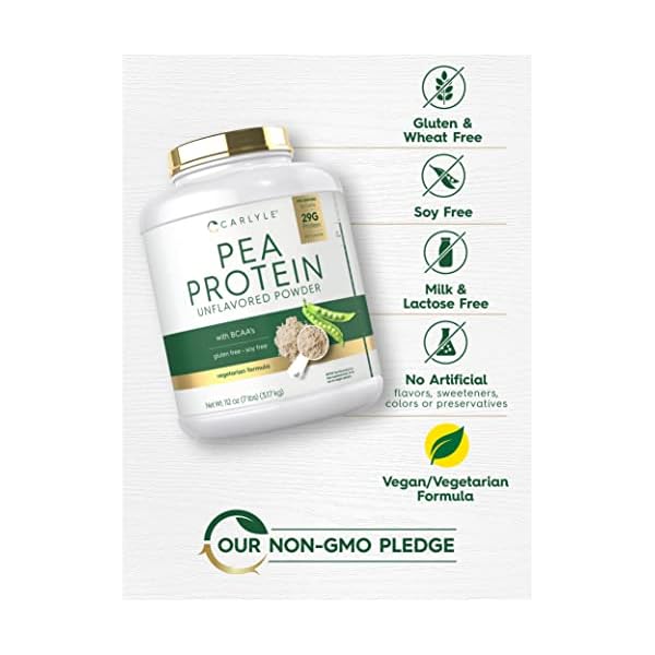 Carlyle Pea Protein Powder with BCAA'S 7lb Unflavored 29G Protein