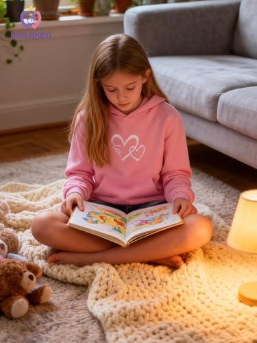 Image of WELAKEN Cotton Hoodie Sweatshirt for Girls Kids & Teens Long Sleeve Pullover with Kangaroo Pocket