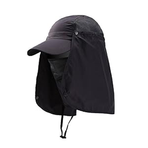 Wide Brim Sun Hat with Detachable Face Neck Flap Fisherman Hat with String Outdoor UPF 50+ Sun Protection Hat Quick Dry Fishing Hats for Men Women Sun Baseball Cap Bucket Hat for Camping Hiking Travel