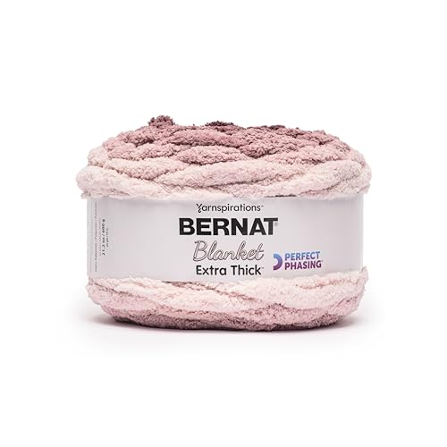 Image of Bernat Blanket Extra Thick Perfect Phasing Chunky Yarn for Hand Knitting, Crocheting, Crafts & Amigurumi - 100% Polyester - #7 Jumbo - 21.2oz /600g - 65 Yards - Burgundy Wine