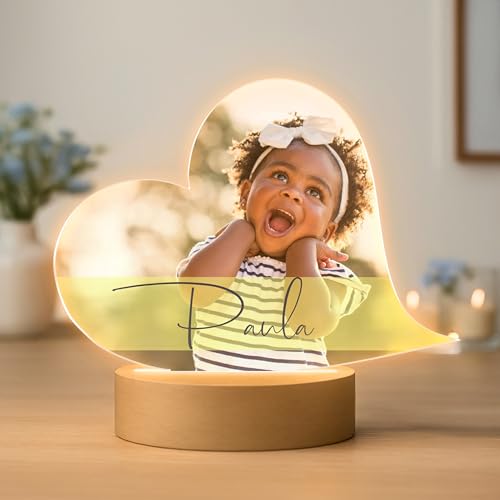 CHRISCK design Foto Nachtlampe personalisiert - LED Herz - Fotorahmen Acryl Glasbild - personalisierte Geschenke Weihnachten für Paar Freund Freundin - Fotogeschenke Pärchen Geburtstag CHRISCK design Foto Nachtlampe personalisiert - LED Herz - Fotorahmen Acryl Glasbild - personalisierte Geschenke Weihnachten für Paar Freund Freundin - Fotogeschenke Pärchen Geburtstag