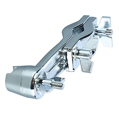 Abrazadera de batería metálica con ángulo ajustable, diseño multifuncional para clip de platillos y montaje seguro para accesorios de batería, compatible con soportes y percusión miniatura 6