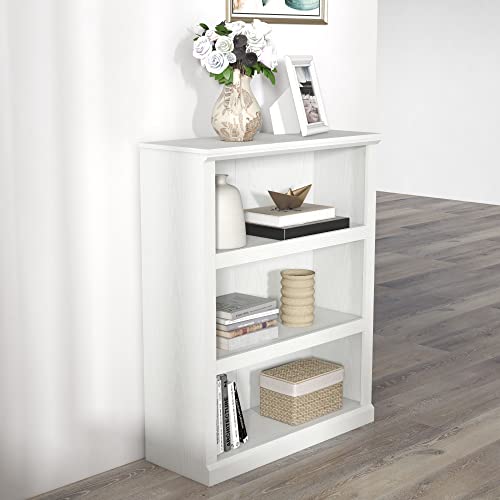 Panana Wooden Bookcase, 2/3/5 Tier Cube Shelves Adjustable Shelf Bookself Storage Organizer Display Shelf Free Standing Unit For Living Room Home Office (White, 3-Tier) #TOP3