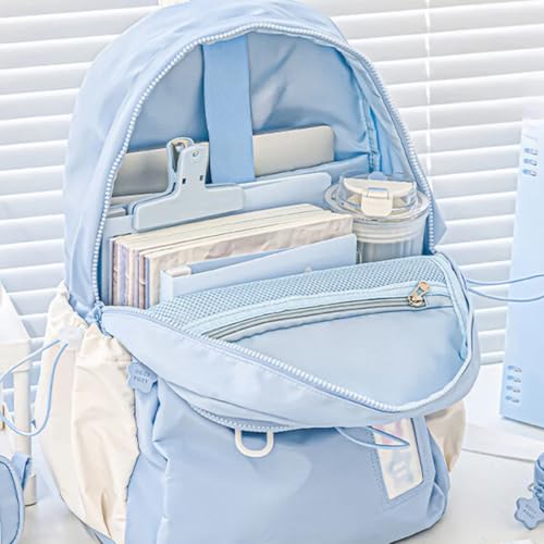 Rosy Posy Backpack, Rosyposy Soft Setting Cream Star Drawstring Backpack, Comfortable, Large Capacity, Durable Waterproof (Sky Blue)3