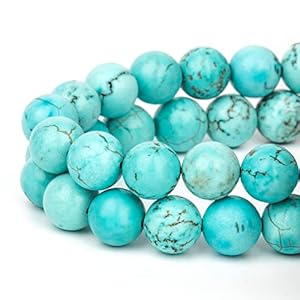Turquoise 6mm Round Beads, 60 Pcs Natural Stone Gemstone Beads for Jewelry Making, DIY Crafts, Bracelets, Necklaces, and Earrings