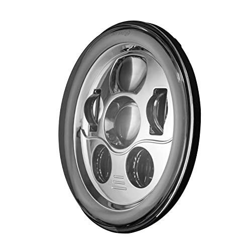 Eagle Lights 8700Cg3Hpkp-897 7" Led Headlight Spot/Passing Light Kit With White Halo Rings For Harley Davidson Motorcycles - Generation Iii/Chrome Halo Kit/Add Single Bulb Adapter Harness (897) #TOP6