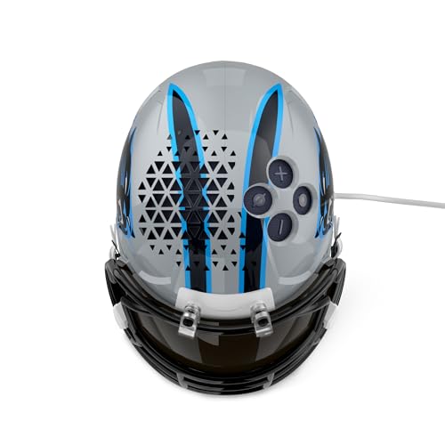 Image of NFL Echo Dot Bundle: Includes Echo Dot | Deep Sea Blue and Limited-Edition NFL Helmet Stand | Carolina Panthers