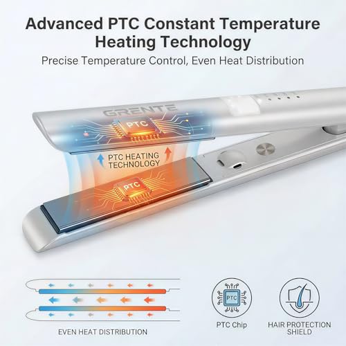Plancha para cabello 2 en 1 con placas de titanio y 5 temperaturas miniatura 2