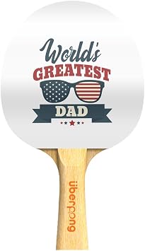 Worlds Greatest Dad Ping Pong Paddles Ultimate Recreational and Performance-Level Table Tennis Racket with an Ergonomic Wooden Handle, ITTF Approved Rubber