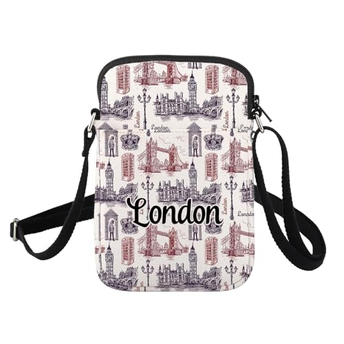 FUSTMW London Crossbody Bag London City Gifts London Experience Gifts Cell Phone Purse Gifts for Trip to London Wallet Pouch