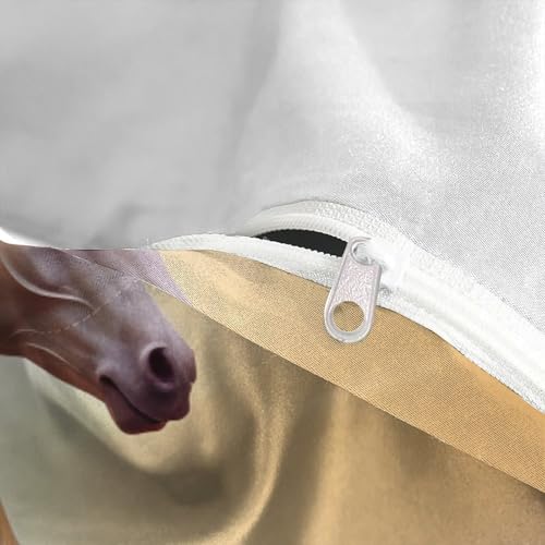 Housse de couette enfant cheval blanc 220x240 parure de lit 3D avec fermeture éclair - 5