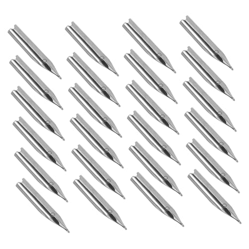 HOMSFOU 25Pcs Steel Pen Nibs Replacement Tips for Fountain Pens Durable Smooth Writing Compatible with Fountain Pens for Office School Drawing and Calligraphy