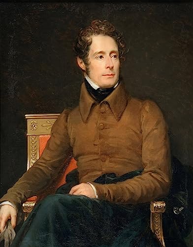 Portrait d'Alphonse de Lamartine en tableaux art decorative sur toile haut de gamme