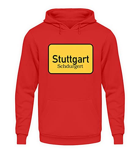 Sweat à capuche Stuttgart unisexe confortable en coton rouge XXL pour homme et femme