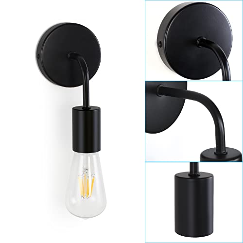 MantoLite Zwart Wandlamp, E27 Edison-lampen Wandkandelaar Vast Bedraad Lamphouder,Industriële Leeslamp Wandlampen Voor… - Afbeelding 8