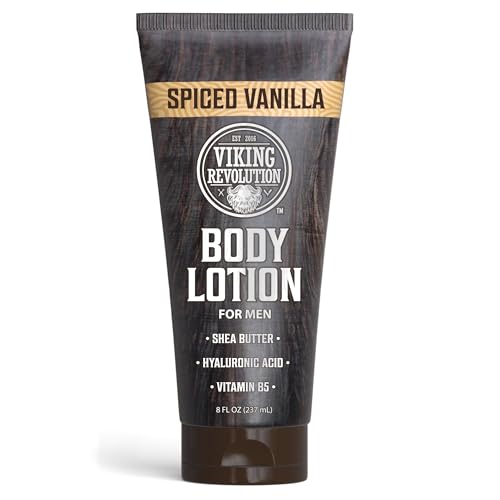 Image of Viking Revolution Spiced Vanilla Body Lotion for Men - Mens Lotion for Dry Skin with Shea Butter, Hyaluronic Acid and Vitamin B5 - Nourishing Mens Body Lotion for Hydrated and Smooth Skin - 8oz,1 Pack